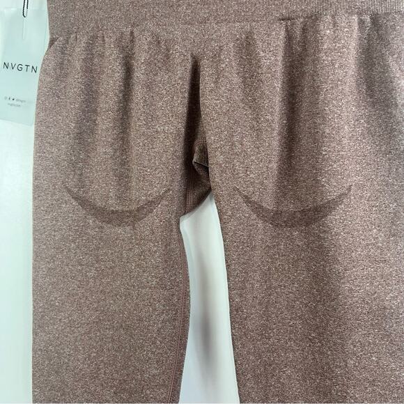 NVGTN New Heathered Brown Contour Leggings Small Seamless Ankle Athletic Workout - Picture 10 of 15